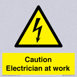 Caution Electrician at work